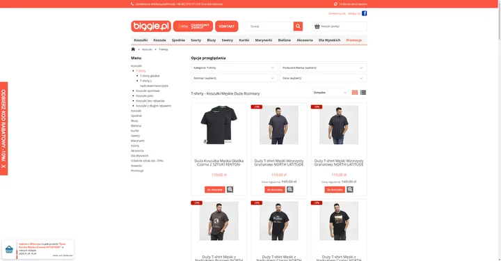 Koszulki męskie duże rozmiary - Sklep Biggie