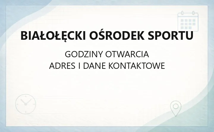 Białołęcki Ośrodek Sportu - kontakt, godziny, cennik i obiekty