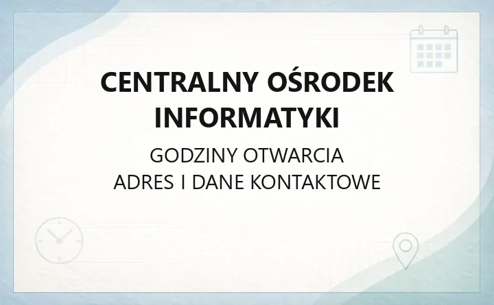 Centralny Ośrodek Informatyki - kontakt, adres i systemy cyfrowe