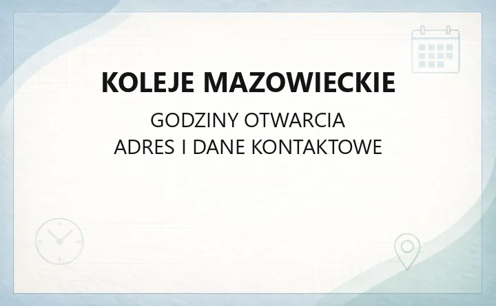 Koleje Mazowieckie - kontakt, bilety, połączenia regionalne i strefy ZTM