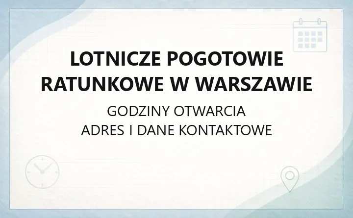 Lotnicze Pogotowie Ratunkowe w Warszawie - kontakt, bazy HEMS i transport medyczny