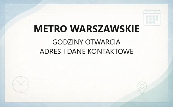 Metro Warszawskie - kontakt, rozkłady jazdy i informacje dla pasażerów
