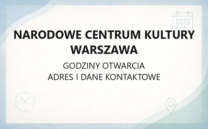 Narodowe Centrum Kultury Warszawa - kontakt, programy i dotacje