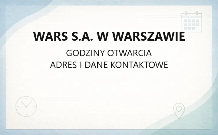 WARS S.A. w Warszawie - kontakt, restauracje i usługi gastronomiczne
