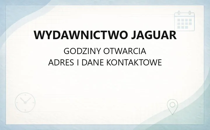 Wydawnictwo Jaguar - kontakt, adres i działy