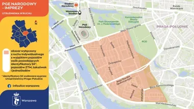 Finał Pucharu Polski przyniesie blokady wokół PGE Narodowego