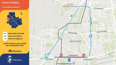 Na Połczyńskiej rusza frezowanie. Nocne roboty przed majówką