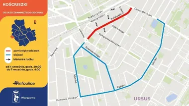 Kościuszki bez przejazdu przez cały weekend. Autobusy zmienią trasy
